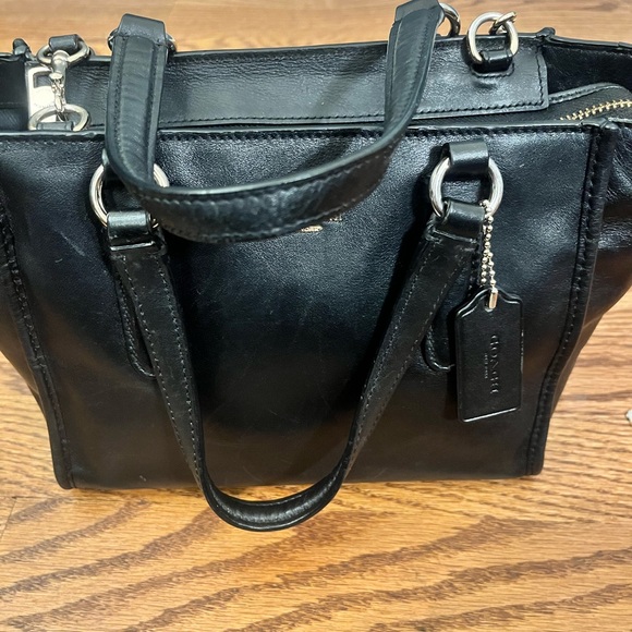 Coach Mini Crosby Carryall Handbag Black Leather Logo 33537 - Picture 8 of 16